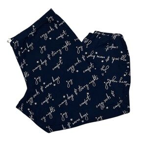 Soma Cool Nights Holiday Banded Ankle Pajama Pants Graphic Navy XL